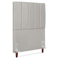 Cabeceira Solteiro 90 cm Com Frame Carla Linho Cinza Artte
