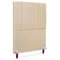 Cabeceira Solteiro 90 cm Com Frame Carla Linho Bege Artte
