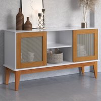 Balcão Buffet Denver 2 Portas 1 Prateleira Branco/Nature - Tebarrot