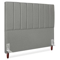 Cabeceira Casal 140 cm Com Frame Carla Linho Cinza Escuro Artte