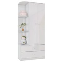 Guarda Roupa Infantil 2 Portas 2 Gavetas 181X80 cm Labirinto Branco Henn