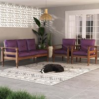 Jogo Sofá Madeira Maciça 3 Lugares e 2 Poltronas Liz Multimóveis VCR7001 - Lilás
