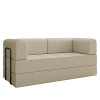 Sofa Cama Modular 2 Lugares 180 cm Monaco Boucle Bege VConcept