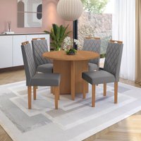 Conjunto Sala de Jantar Nira Kappesberg e 4 Cadeiras Veludo Titanio