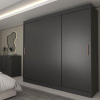 Guarda-Roupa Casal Columbia 3 Portas 2 Gavetas 100% Mdf Preto - Panorama Móveis
