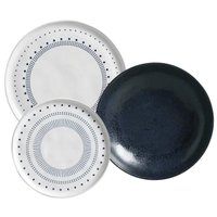 Aparelho de Jantar 12 Peças Cerâmica Porto Brasil Orgânico Bio Astral Night Blue Mesa Posta