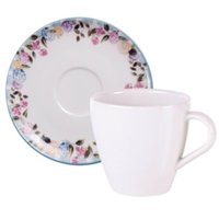 Conjunto 2 Peças Xícara e Pires Chá Café 200ml em Porcelana
