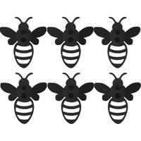 Kit 6 Cabideiros de Parede Abelha Preta Gancho Pendurar Luft Masutti Banheiro Closet Quarto