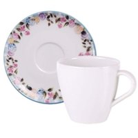 Jogo 12 Xícaras com Pires 200ml Chá Café Porcelana Tramontin