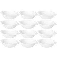 12 Cumbucas Brancas Coza Uno 100ml Plástica Bowl Tigela 11,5x9x2,5cm Cozinha Sobremesas