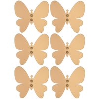 Kit 6 Ganchos Cabideiros Borboleta Dourada Decorar Organizar Closet Quarto Banheiro Masutti