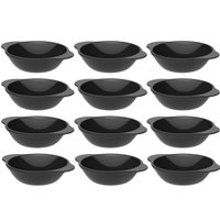 Jogo 12 Cumbucas Pretas Uno Coza 100ml Plásticas Tigelas Bowls Sobremesas Molhos
