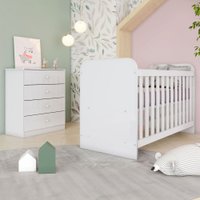 Quarto de Bebê Completo Labirinto 4 Gavetas Branco - Henn