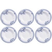 Jogo 6 Pratos Fundos 23cm Porcelana Tramontina Azzura 330ml Servir Sopas Caldos Mesa Posta