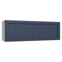 Armário Aéreo 100 cm 1 Porta Basculante Branco/Azul Vik Madesa