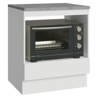 Balcão para Forno/Micro-ondas 70 x 60 cm 1 Gaveta (Com Tampo) Branco Madesa