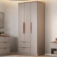 Guarda Roupa Solteiro 3 Portas Milan Carraro Avelã