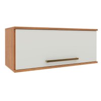 Armário Aéreo de Geladeira 1 Porta 0,80m Grécia Madeirado/Off White