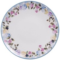 Prato Raso Jantar 25cm Porcelana Decorada Floral Tramontina