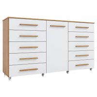 Cômoda Multiuso 10 Gavetas 1 Porta Ferrari com Rodízios