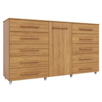 Cômoda Multiuso 10 Gavetas 1 Porta Ferrari com Rodízios - Madeirado