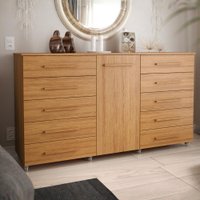 Cômoda Multiuso 10 Gavetas 1 Porta Ferrari com Rodízios - Madeirado