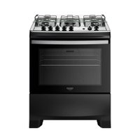 Fogão 5 Bocas Dako Supreme Mesa de Inox e Timer Bivolt - Preto