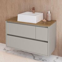 Balcão Gabinete Suspenso Banheiro com Cuba 80 Belarus Arenas