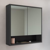Armário Aéreo Banheiro com Espelho 60 Bari Grafite