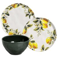 Aparelho de Jantar 18 Peças Cerâmica Stoneware Porto Brasil Bio Limonata Arauco Mesa Posta