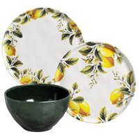 Aparelho de Jantar 12 Peças Cerâmica Porto Brasil Mesa Posta Pratos Rasos Sobremesa Bowls