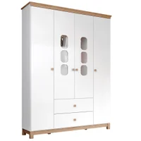Guarda Roupa Infantil 4 Portas 150 cm Aconchego Branco Jequitiba Henn