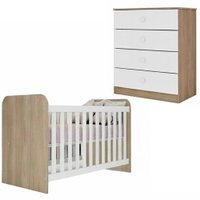 Berco Grade Fixa e Comoda 4 Gavetas Labirinto Rustico Branco Henn