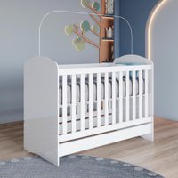 Berco Mini Cama Grade Fixa 133X68 cm Bala De Menta Branco Henn