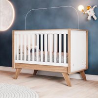 Berco Mini Cama Grade Fixa 139X79 cm Confete Branco Jequitiba HP Henn
