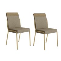 Conjunto 2 Cadeiras de Jantar Duo Carraro Dourada