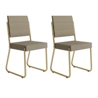 Conjunto 2 Cadeiras de Jantar 1736 Carraro Dourada