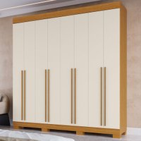 Guarda-Roupa Casal Stella 8 Portas 4 Gavetas 100% Mdf Cinamomo/Off White - Acp Móveis