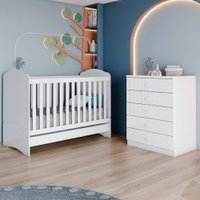 Berco Mini Cama E Comoda 5 Gavetas Bala De Menta Branco Henn