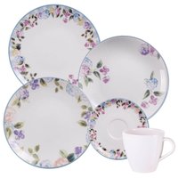 Aparelho de Jantar 20 Peças em Porcelana Decorada Tramontina Aura Mesa Posta 4 Pessoas
