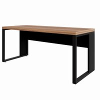 Mesa Escrivaninha Retangular Pé Quadro 150 Nogal Preto