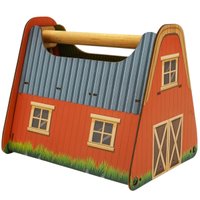 Mini Fazendinha Infantil Brinquedo Lúdico 3+ Celeiro Animais Dobrável MDF Cavalo Vaca Ovelha