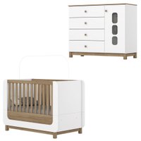 Berco Mini Cama e Comoda 1 Porta e 4 Gavetas Aconchego Branco Jequitiba HP Henn