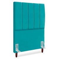Cabeceira Solteiro 90 cm Com Frame Carla Suede Azul Turquesa Artte