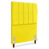 Cabeceira Solteiro 90 cm Com Frame Carla Suede Amarelo Artte