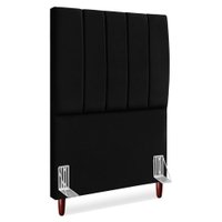 Cabeceira Solteiro 90 cm Com Frame Carla Suede Preto Artte