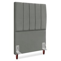 Cabeceira Solteiro 100 cm Com Frame Carla Suede Cinza Artte