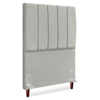 Cabeceira Solteiro 100 cm Com Frame Carla Suede Cinza Claro Artte