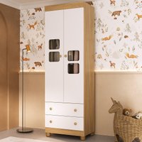 Guarda-roupa Infantil 62cm 2 Portas com Vidro e 2 Gavetas Sol Multimóveis MP4418