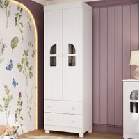 Guarda-roupa Infantil 62cm 2 Portas com Vidro e 2 Gavetas Nina Multimóveis MP4502